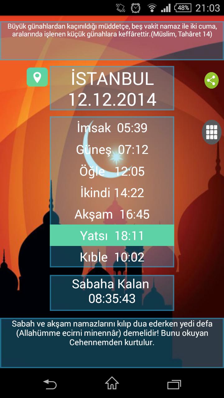 turkiye namaz vakti pour android telechargez l apk