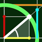 Unit circle. Trigonometry icône