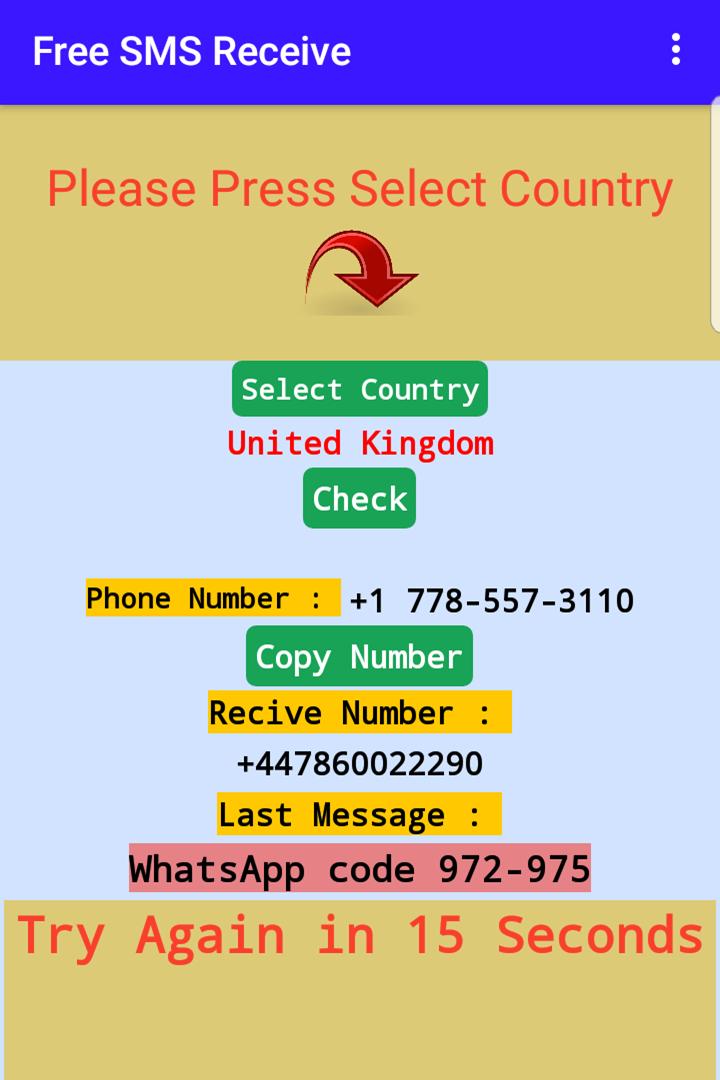 Free Sms Receive Number APK for Android Download