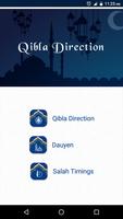 Qibla Direction with Salah Timings & Masnoon Duas poster