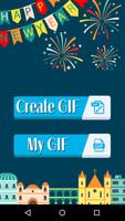 New Year GIF Name Editor & Maker Cartaz
