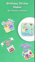 Birthday Sticker Maker : With Name Maker Affiche