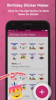 Birthday Sticker Maker : With Name Maker capture d'écran 1