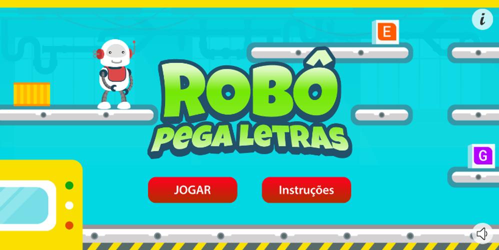 Jogo educativo: Robô pega letras 