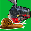 ”1 Snail 2 Trains