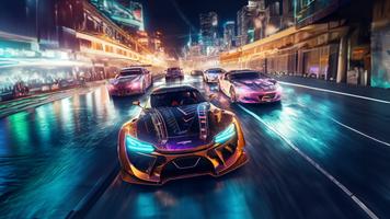 Futuristic Car Racing Games 3D постер
