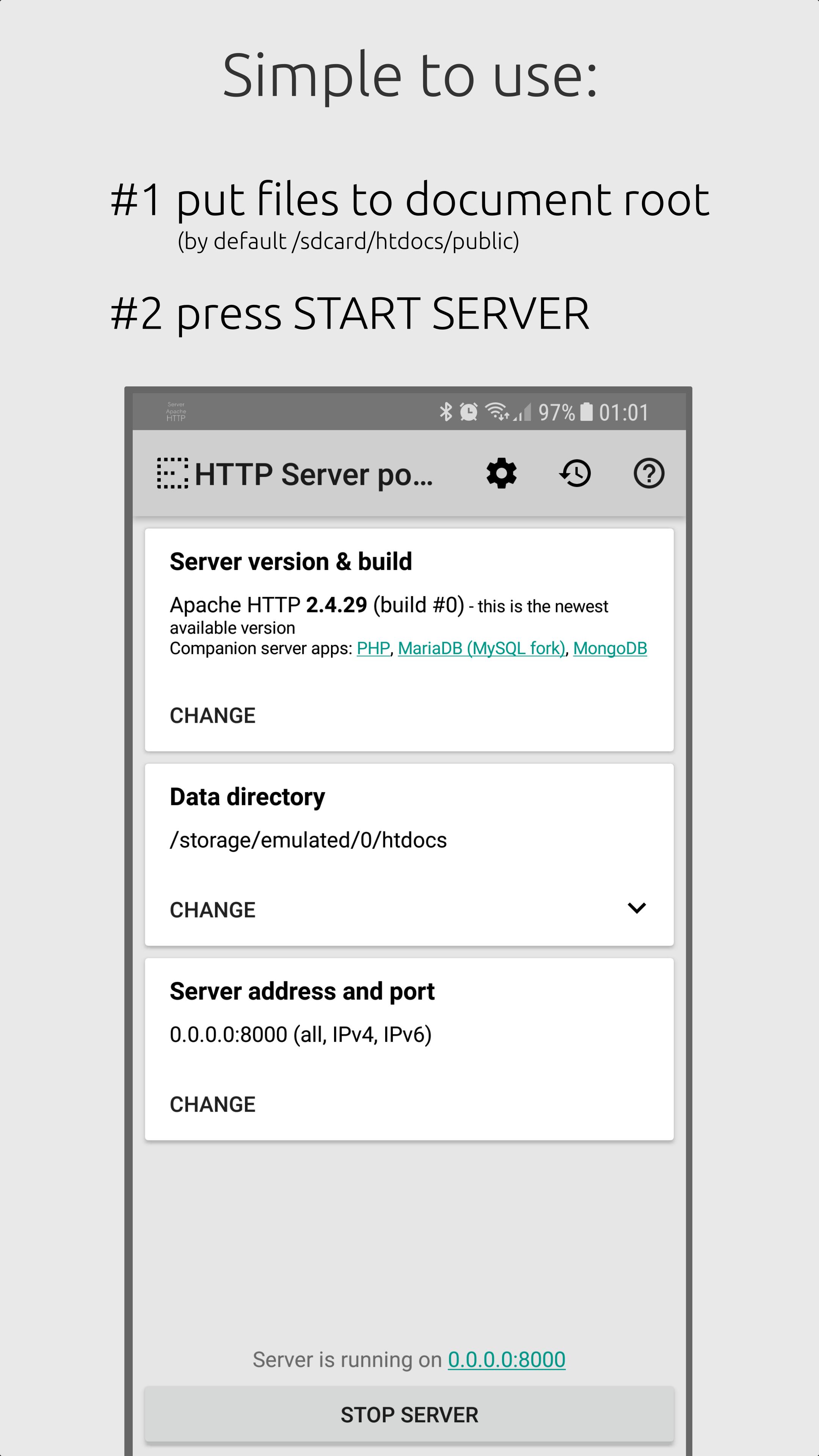 HTTP Server powered by Apache for Android - APK Download