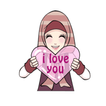 Sticker Cute Hijab Versi Inggris for WAStickerApps আইকন