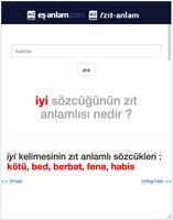 برنامه‌نما Eş ve Zıt Anlamlı Türkçe Sözlü عکس از صفحه