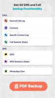 برنامه‌نما SMS, Call Logs, Contact Backup عکس از صفحه