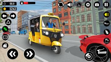 Tuk Tuk Rickshaw Games Taxi 3D imagem de tela 1