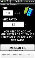 Fuel/Oil Mix Calculator captura de pantalla 1