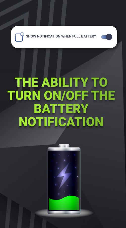Battery notification. Battery is Full.