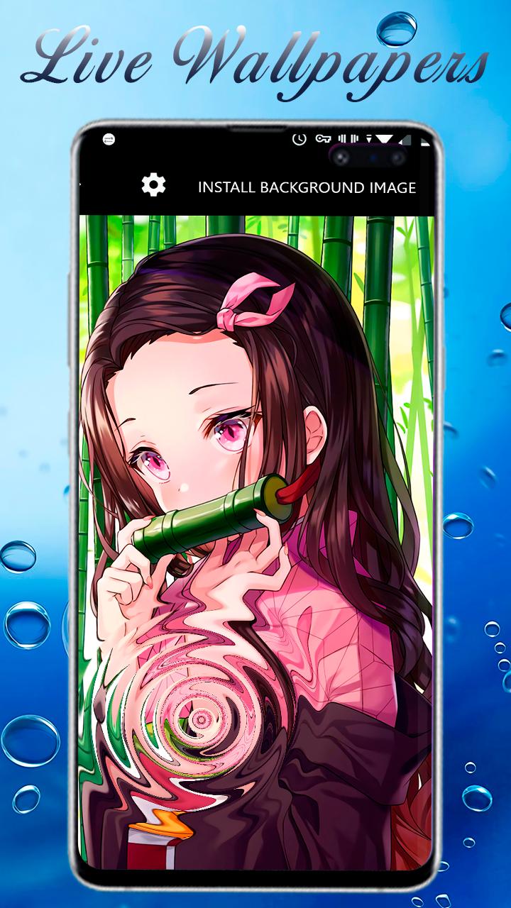 Anime Demon Slayer Cute Nezuko 4k Live Wallpaper For Android Apk Download - cute anime demon girl roblox