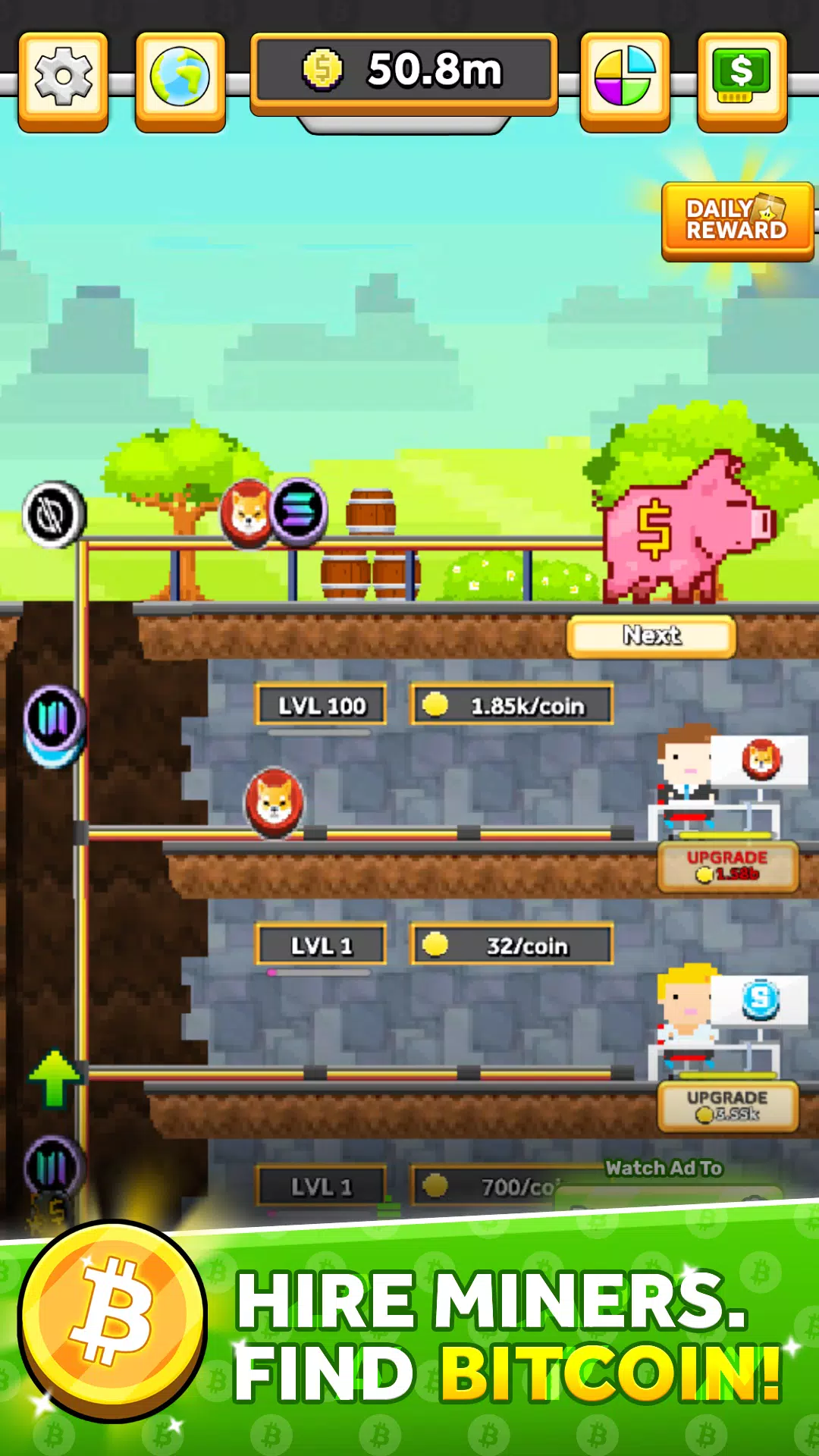 Bitcoin Miner Idle Tycoon Game