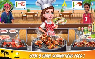 Super Chef Beach Bbq Kitchen Story Cooking Games الملصق