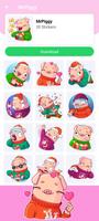 Funny Pig Stickers WAStickers Affiche