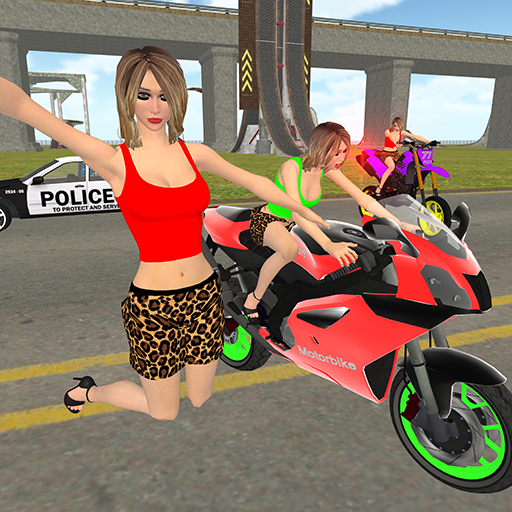 Simulador de ciclomotor de bicicleta vs de polícia