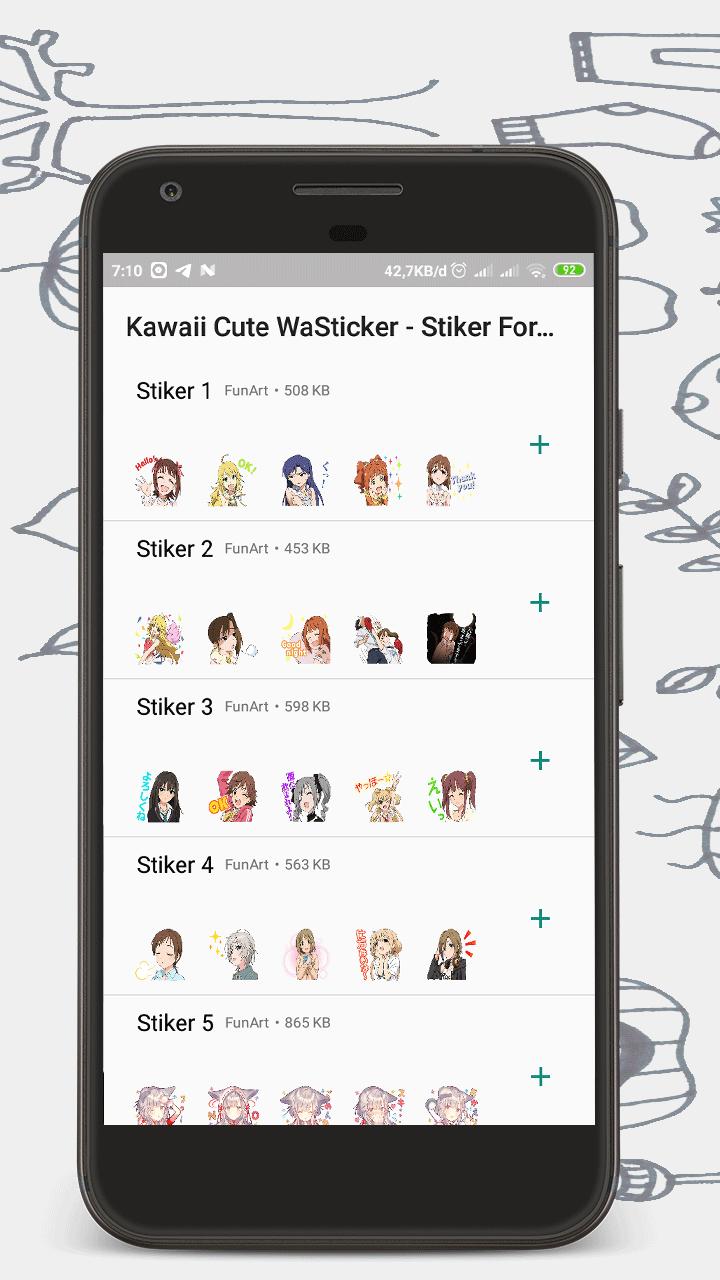 Anime Kawaii Cute Wasticker Stiker For Whatsapp For Android