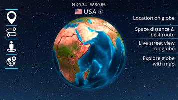 विश्व 3 डी जीना पृथ्वी ग्लोब राय असली पहर पोस्टर