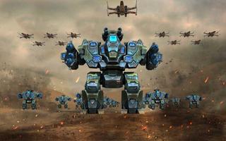 Robots de guerra futurista Poster