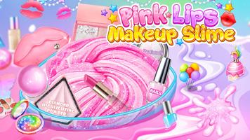 Pink Lipstick Makeup Slime পোস্টার