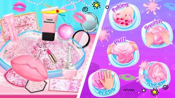 Pink Lipstick Makeup Slime スクリーンショット 1