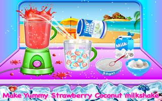 Coconut Milkshake Maker - Beach Party Cooking Game capture d'écran 2