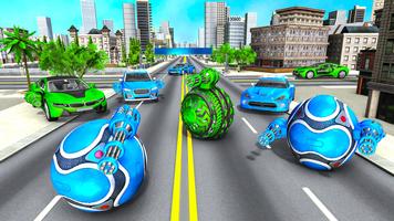 Ball Robot Transform: Polizeiauto-Schießspiel Screenshot 1