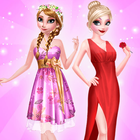 Sisters Red Dressup Makeup Zeichen
