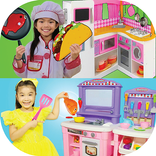 Kids Cooking videos - playing cook toys in kitchen