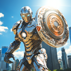 captain Shield Hero futuristic icône