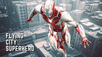 Super hero Flying iron jet man poster