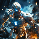 Iron space robot superhero icono