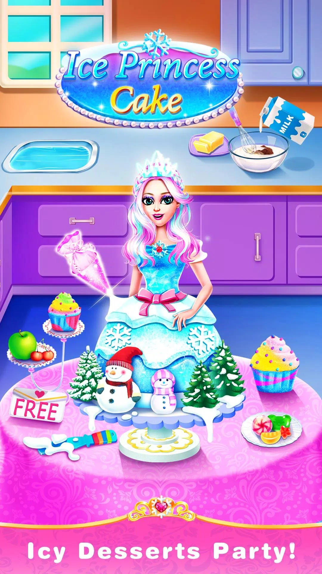الجليد صانع كعكة الأميرة ألعاب APK للاندرويد تنزيل