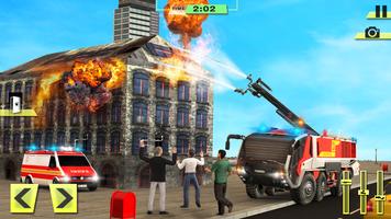 Poster Rescue Fire Truck Driving Game