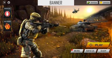 Echt commando schieten Spel 3d-poster