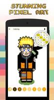 color by number Naruto Pixel Art Affiche