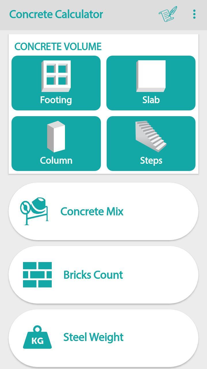 Concrete Volume Calculator–Construction Calculator for Android - APK
