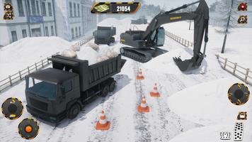 หิมะ รถขุด - รถเครน เกม ภาพหน้าจอ 1