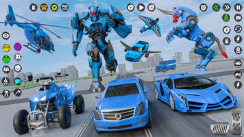 US Police Car Robot Fight Game poster