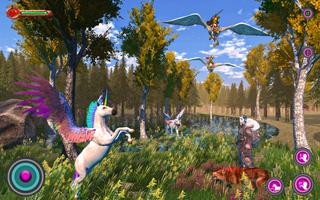 Flying Pegasus Baby Unicorn 3D imagem de tela 3