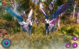 Flying Pegasus Baby Unicorn 3D Affiche