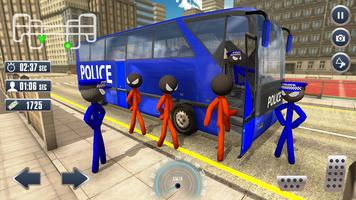 Prisión Palo hombre Transporte Policía camioneta captura de pantalla 1