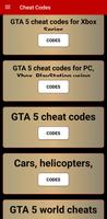 برنامه‌نما GTA 5 Cheat Codes عکس از صفحه