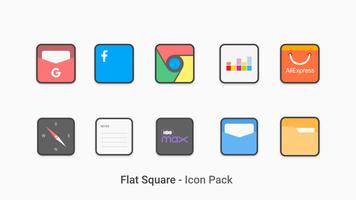 Flat Square - Icon Pack capture d'écran 1