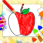 Drawing populer fruits for kid icon