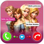 princess fake call & chat icon