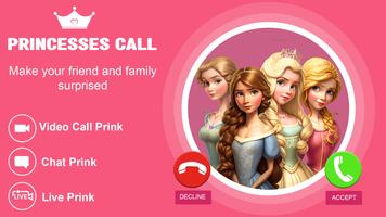 princess fake call & chat poster
