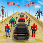 Super Hero Mega Ramp Car Stunt icône